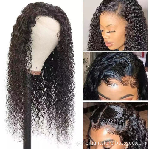 Cheap Deep Virgin Human Hair Hd Full Lace Front Wig Raw Peruvian Natural Hair Glueless Deep Wave Lace Frontal Closure Wig Vendor